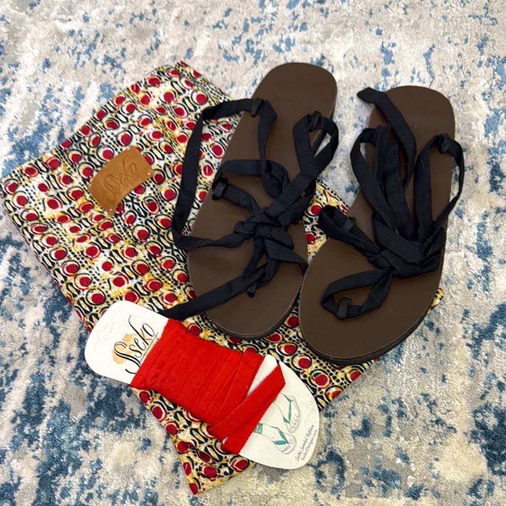 Sseko Black and Brown Sandals